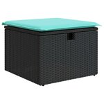 vidaXL Salon de jardin 9 Pièces avec coussins noir résine tressée