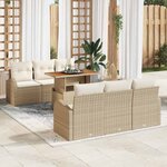 vidaXL Ensemble de canapé de jardin avec coussin 7 Pièces beige et crème