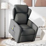 vidaXL Fauteuil de massage inclinable Gris foncé Tissu