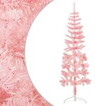 vidaXL Demi sapin de Noël artificiel mince avec support Rose 180 cm