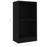 vidaXL Bibliothèque noir 40x24x75 cm bois d'ingénierie