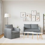 vidaXL Canapé 2 Pièces Gris clair 136 x 82 x 85 cm tissu