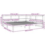 vidaXL Lit bibliothèque sans matelas 200x200 cm bois massif de pin