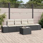 vidaXL Ensemble de canapé de jardin 5 Pièces Noir  Crème 55 x 55 x 37 cm