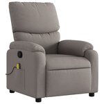 vidaXL Fauteuil de massage inclinable Taupe Tissu