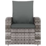 vidaXL Fauteuil inclinable de jardin avec coussins gris résine tressée