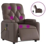 vidaXL Fauteuil de massage inclinable électrique marron similicuir