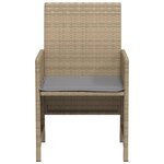 vidaXL Ensemble de bistro 3 Pièces coussins mélange beige résine tressée