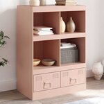 vidaXL Buffet haut rose 67x39x95 cm acier
