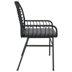 vidaXL Chaises de jardin lot de 2 avec coussins noir résine tressée