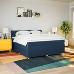 vidaXL Sommier à lattes de lit avec matelas Bleu 180x200 cm Tissu