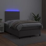 vidaXL Sommier à lattes de lit avec matelas et LED Gris 120x200 cm