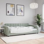 vidaXL Lit de jour gris clair 100x190 cm velours