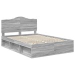 vidaXL Cadre de lit Gris Sonoma 140 x 190 cm Pin massif