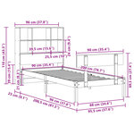 vidaXL Lit bibliothèque sans matelas blanc 90x200cm bois de pin massif