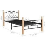 vidaXL Cadre de lit sans matelas noir métal 100x200 cm