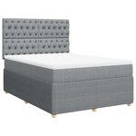 vidaXL Sommier à lattes de lit avec matelas Gris clair 160x200cm Tissu