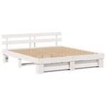 vidaXL Cadre de lit avec tiroir Blanc 180 x 200 cm Bois massif en pin