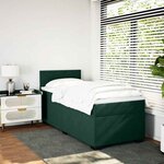 vidaXL Sommier à lattes de lit avec matelas Vert foncé 90x200 cm