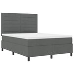 vidaXL Lit à ressorts avec matelas Gris foncé 140 x 190 cm tissu