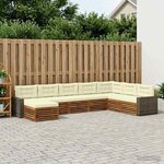 vidaXL Ensemble de canapés d'extérieur 8 pc Naturel et Crème