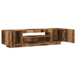 vidaXL Meuble TV avec lumières LED vieux bois bois d'ingénierie