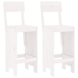 vidaXL Tabourets de bar lot de 2 blanc 40x48 5x115 5cm bois massif pin