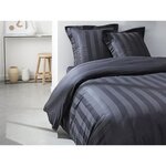 Parrure de lit uni fusain 100  Satin de coton 240 x 260 cm