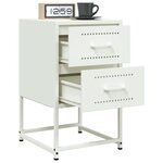 vidaXL Tables de chevet 2 Pièces blanc 36x39x60 5 cm acier