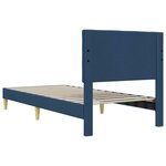 vidaXL Cadre de lit avec tête de lit Bleu 90 x 190 cm Tissu