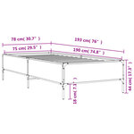 vidaXL Cadre de lit sonoma gris 75x190 cm bois d'ingénierie et métal