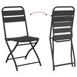 vidaXL Chaises de jardin pliantes 2 Pièces Anthracite 42x52x82 cm Acier enduit de poudre
