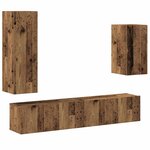 vidaXL Ensemble de meuble TV mural 4 Pièces vieux bois bois d'ingénierie