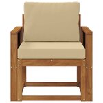 vidaXL Canapé d’extérieur Bois d'acacia massif et polyester Naturel