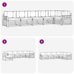 vidaXL Ensemble de canapés d'extérieur 6 pc Blanc et crème Polyester