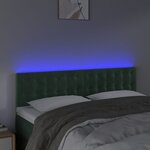 vidaXL Tête de lit à LED Vert foncé 144x5x78/88 cm Velours