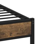 vidaXL Cadre de lit en métal sans matelas chêne fumé 100x200 cm