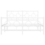vidaXL Cadre de lit métal avec tête de lit/pied de lit blanc 140x190cm