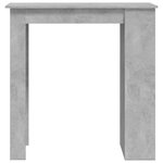 vidaXL Table de bar à étagère de rangement Gris béton 102x50x103 5 cm