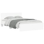 vidaXL Cadre de lit avec tête de lit et LED blanc 140x190 cm