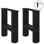 vidaXL Pieds de table basse Noir 2 pièces 40 x (30-31) cm Acier