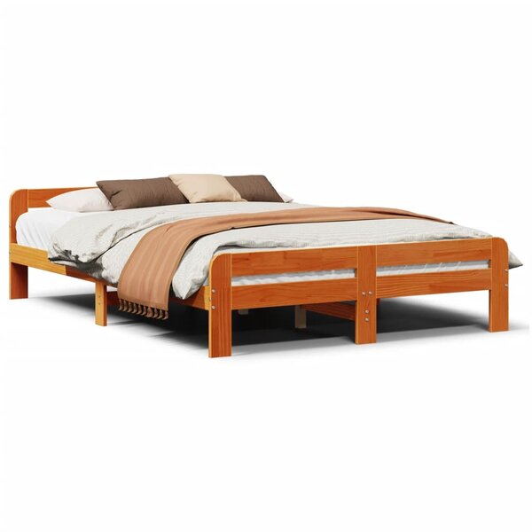 vidaXL Cadre de lit sans matelas cire marron 140x200cm bois pin massif