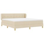 vidaXL Lit à ressorts avec matelas Crème 180 x 200 cm tissu