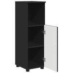 vidaXL Cabinet de salle de bain avec stockage Noir 30 x 35 x 95 cm