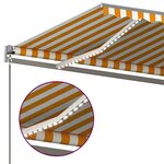 vidaXL Auvent automatique capteur de vent/LED 6x3 m Jaune et blanc