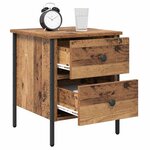 vidaXL Cabinet de Chevet avec tiroir Bois ancien 40 x 42 x 50 cm