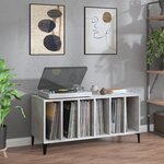 vidaXL Armoire à disques gris béton 100x38x48 cm bois d'ingénierie
