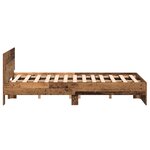 vidaXL Cadre de lit avec tête de lit Bois Ancien 120 x 190 cm