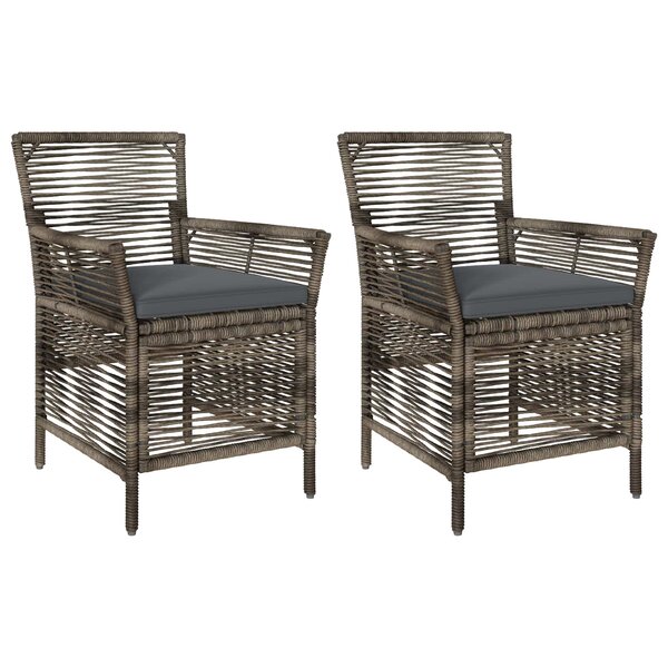 vidaXL Chaise d'Extérieur 2 pc Gris et Gris foncé polyrotin