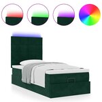 vidaXL Cadre de lit ottoman avec matelas vert foncé 80x200 cm velours